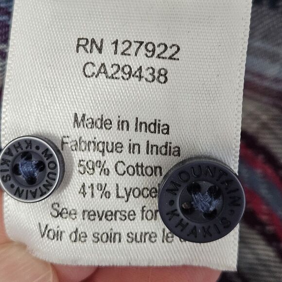 Mountain Khakis Button Up Shirt Women’s Small Plaid Blue Tan Pockets Soft Cotton - Picture 3 of 10